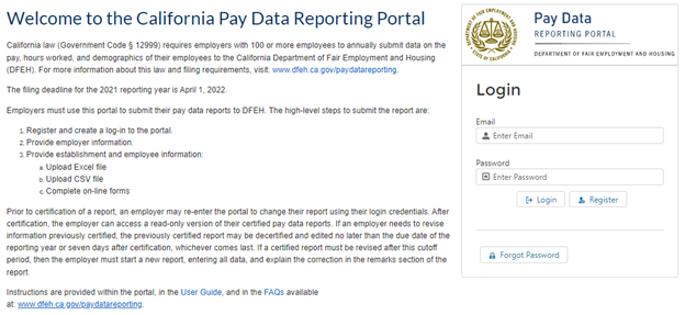 Welcome to the California Pay Data Reporting Portal